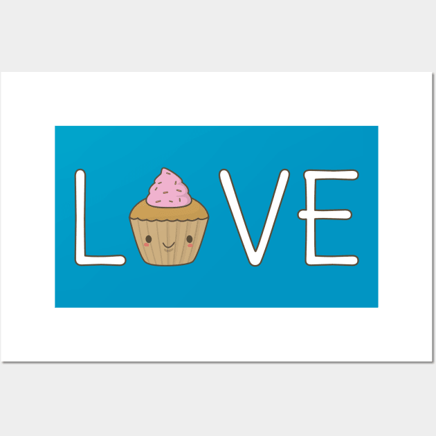 Cute Cupcake love t-shirt Wall Art by happinessinatee